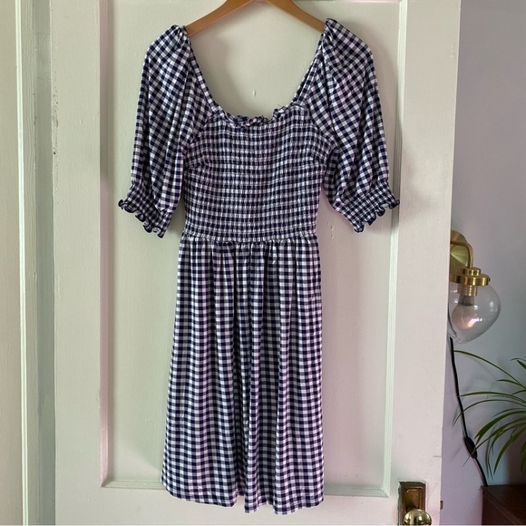 DRAPER JAMES Jo Dee Dress Nassau Navy Gingham size Small - Picture 4 of 8